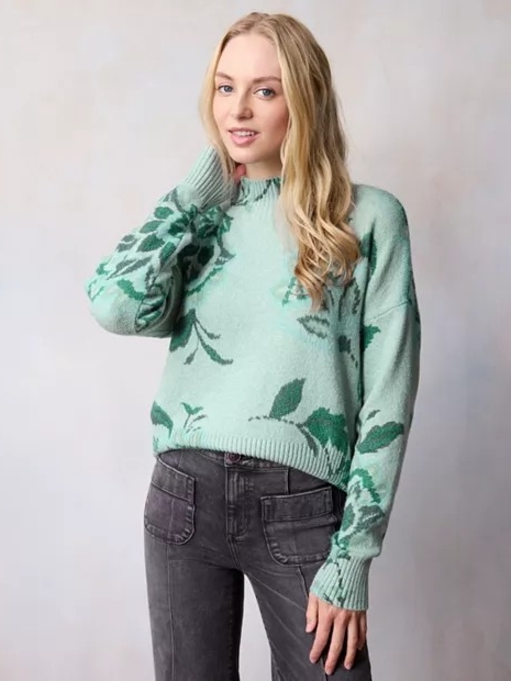 LC Teal Paisley Sweater